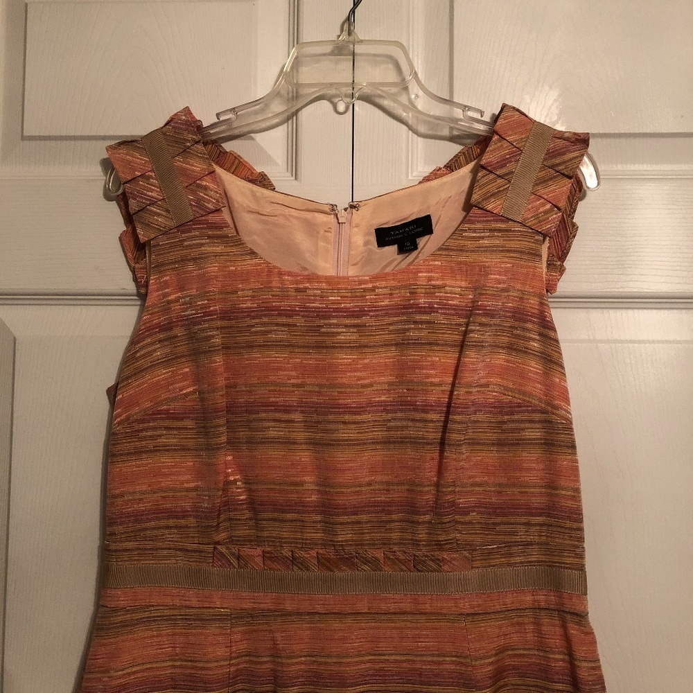 Tahari Multicolored Peach Dress - Picture 2 of 3